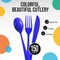 Exquisite Polished Plastic Silverware – 150 Pcs Heavy Duty Cutlery Set – 50 Each of Forks, Knives & Spoons – Disposable Utensil Set for Parties, Events & Catering – Flatware Set by Party Solids